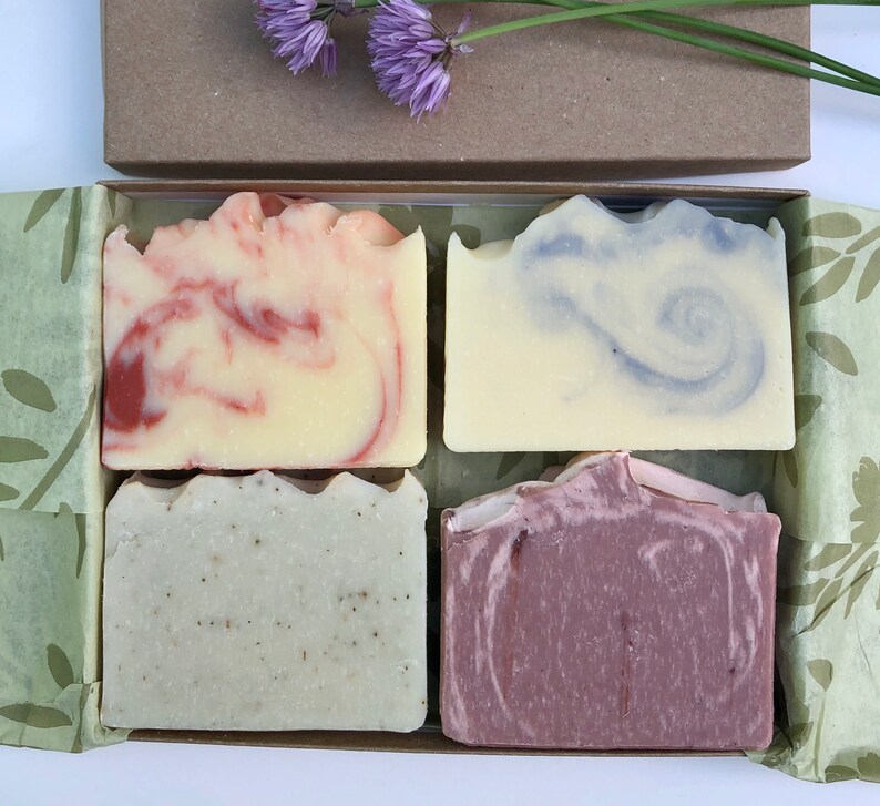 4 Big Bars Soap Gift Set Natural Soap Vegan Soap Hand Made Soap image 3