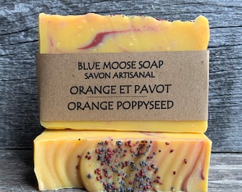 Orange Poppy Seed Soap / Natural Soap / Handmade / Vegan