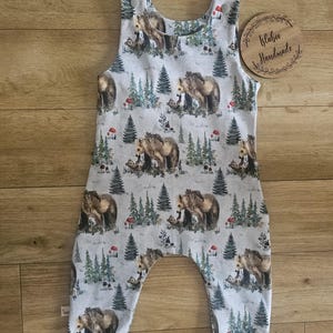 Mama and baby bear romper, neutral bear romper, brown bear romper, mama bear baby outfit, mama and baby bear unisex romper
