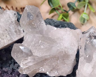 Lemurian Quartz Crystal Cluster from Minas Gerais Brazil | Natural Quartz Collector Mineral Specimen