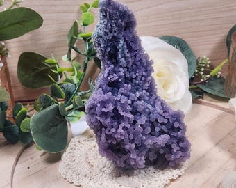 Purple Grape Agate 386g | Standing Botryoidal Chalcedony | Sulawesi Indonesia | Natural Crystal Specimen