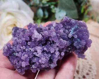 Grape Agate Crystal Cluster | Natural Purple Botryoidal Chalcedony | West Sulawesi Indonesia | Collector Mineral Specimen 87g