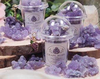 Mini Grape Agate Crystal Cup | 20g Natural Purple Botryoidal Chalcedony mini clusters