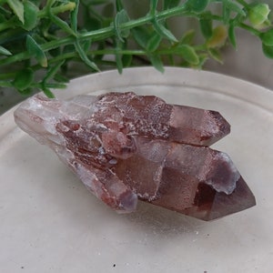 Hematoid quartz phantom crystal cluster Zimbabwe  / great color red hematite quartz  / Natural Crystals z43