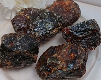 Raw Sumatran Amber Stone | Indonesian Fossil Resin Crystal, Earthy Collector Specimen