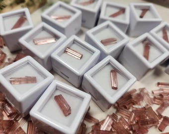 1ct Pink rubillite tourmaline tiny crystal in box from Paprok Afghanistan z11