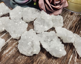 Sparky Apophyllite druzy crystal cluster from India y9