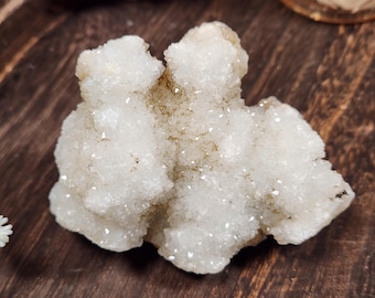 Quartz Chalcedony Stalactite | Druzy Quartz Crystal Cluster | 190g Natural Mineral Specimen | Sparkling Crystal from India
