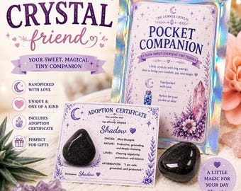 Adopt A Crystal Friend | Pocket Companion, Adoption Certificate, Mystery Stone