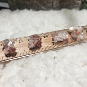Tiny Red Apophyllite Crystal Cluster, Hematite Included, Nasik India
