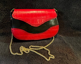Small Red & Black Crossbody Bag