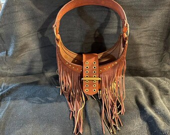 Western Embossed Fringe Bag