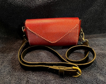 Sparkly Red Saffiano Crossbody Bag