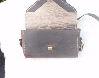 Rich Oiltan Brown Small Crossbody Bag