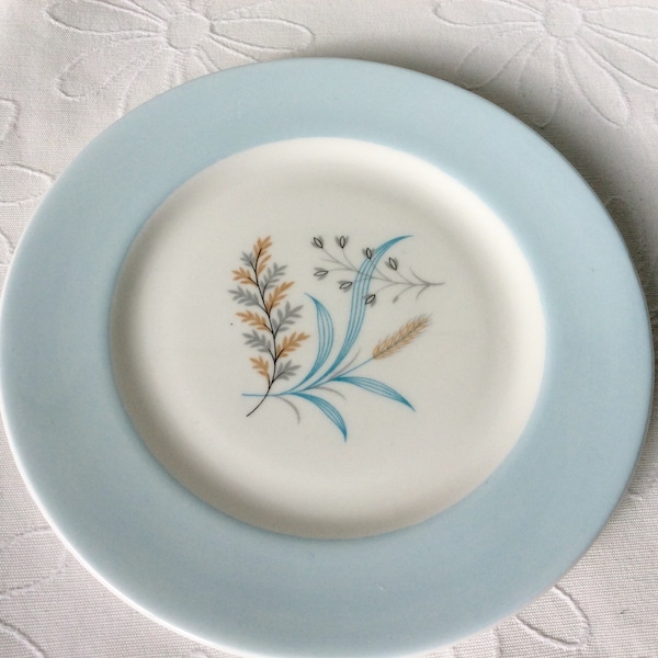 Pretty Queen Anne Tea Plates in Glade x 2, a pair of pretty blue bone china tea plates, great for a tea party