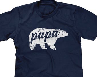 Papa Bear Fathers Day Casual Tunic Tops Short Sleeve Loose Soft Blouse T-Shirt for Boys Girls 