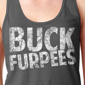 Buck Furpees Racerback Tank Top Funny Gym Shirt Workout Tanktop Burpees Pun Exercise Humor