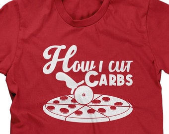 This Is How I Cut Carbs Mens Short Sleeve T-shirt - Workout Cheat Meal Pizza Funny Foodie Humor Gym Dad Joke Pun Parody Word Play - DT-00935