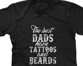 The Best Dads Have Beards & Tattoos Mens Short Sleeve T-shirt -Gift Present Family Children Kids Wild Funny Humor Love-DT-00832