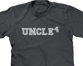 Uncle of 4 - To The Fourth Power Mens Short Sleeve -Family Nephew Niece Baby Pregnancy Announcement Gift Love Happy-DT-01833