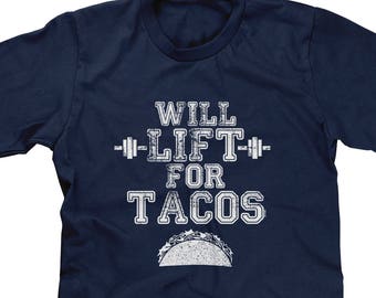 Will Lift For Tacos Mens Short Sleeve T-shirt- Cheat Day Gym Work Out Funny Humor Joke White-DT-01060