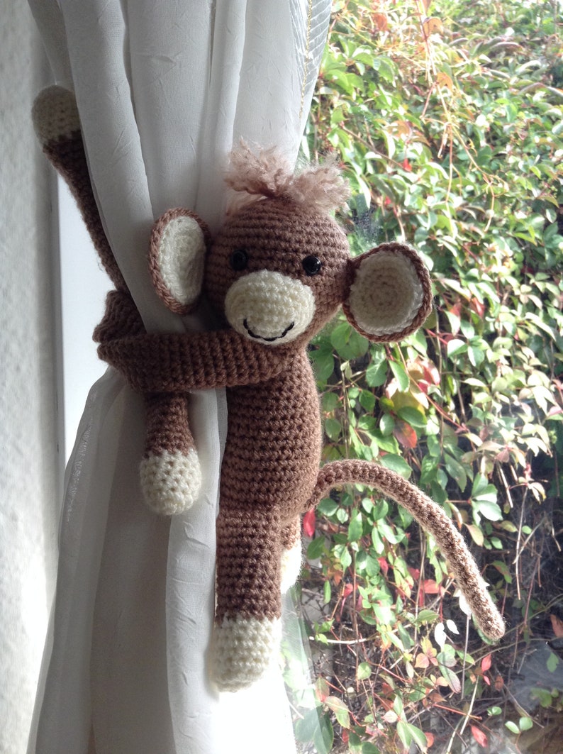 Monkey Curtain Tie Backs Nursery Curtains Holders Nursery Etsy