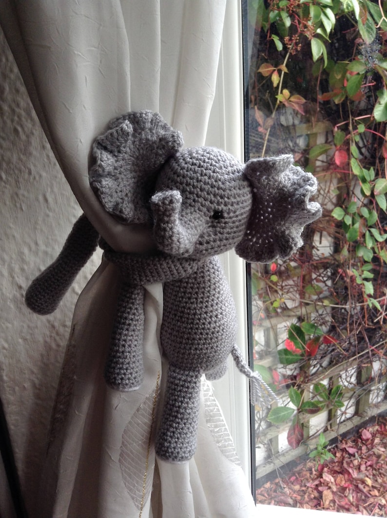 Elephant Curtain Tieback. Animal Curtain Ties. Grey Nursery Etsy