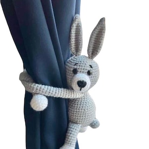 Bunny curtain tie backs Animal curtain ties Baby shower gift Child bedroom curtain decoration Rabbit nursery decor