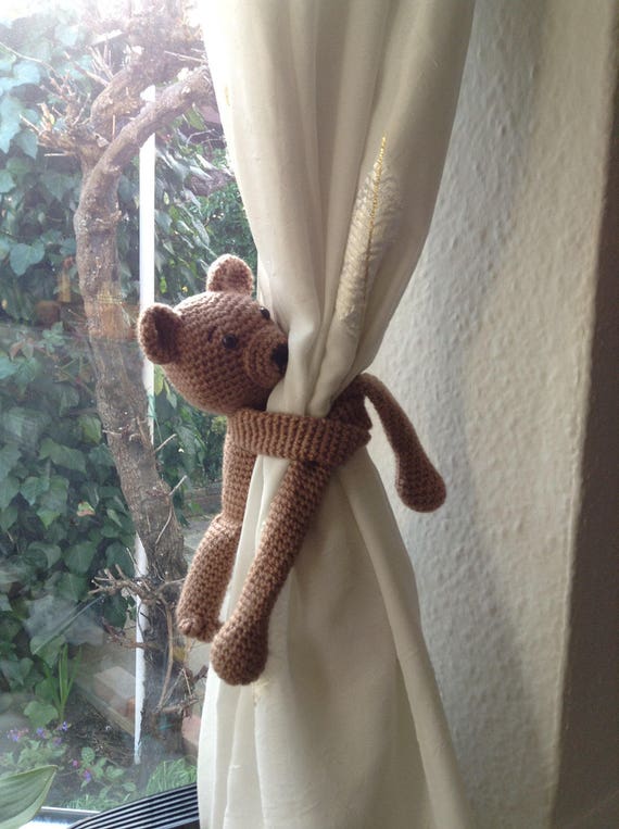 Bear Curtain Tie Back Single Nursery Curtain Tie Back Etsy