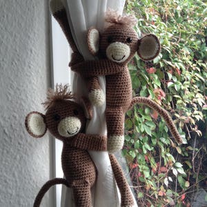 Curtain tiebacks Monkey curtain tieback Nursery curtains ties nursery decoration kids curtain tieback newborn gift new baby gift baby shower
