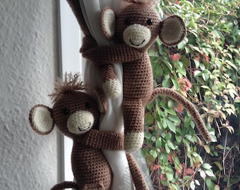 Curtain tiebacks Monkey curtain tieback Nursery curtains ties nursery decoration kids curtain tieback newborn gift new baby gift baby shower