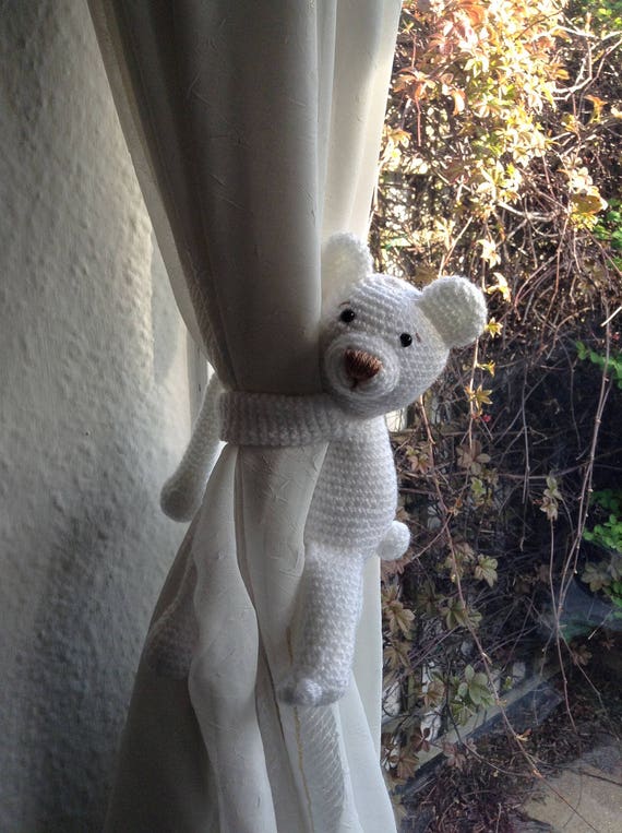 Bear Curtains Tie Back Single Animal Tie Backs Amigurumi Etsy