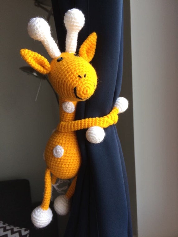 Giraffe Curtain Tie Backs A Pair Animal Curtain Holders Etsy