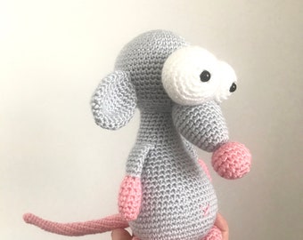 Crochet Rat Amigurumi Mouse Gift for boyfriend Handmade crochet stuffed animals Funky gifts for friends House decoration