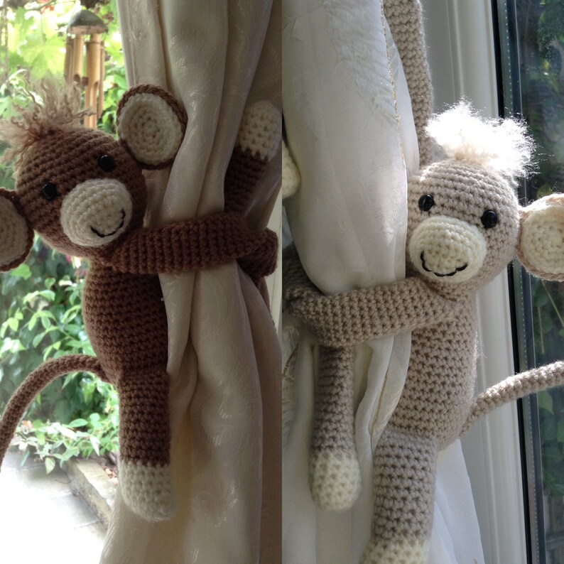 Monkey Curtain Tie Backs Nursery Curtains Holders Nursery Etsy
