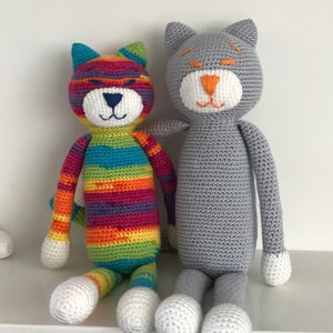 Amineko cat (single), amigurumi kitty, crochet cat, plush soft kitten, stuffed animal, nursery decoration, new parent gift, sleeping buddy