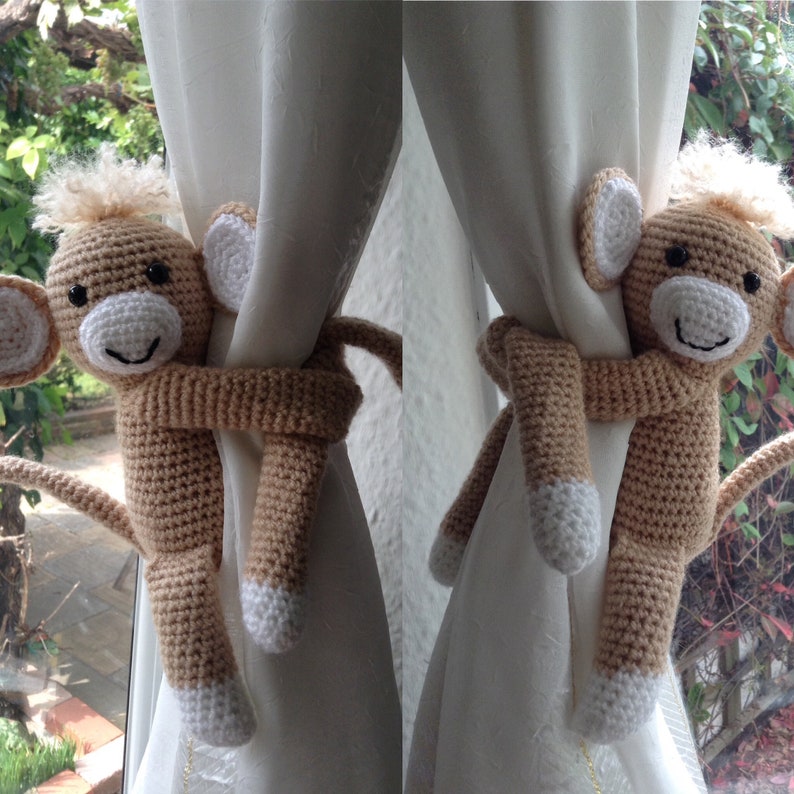 Monkey Curtain Tie Backs Nursery Curtains Holders Nursery Etsy UK
