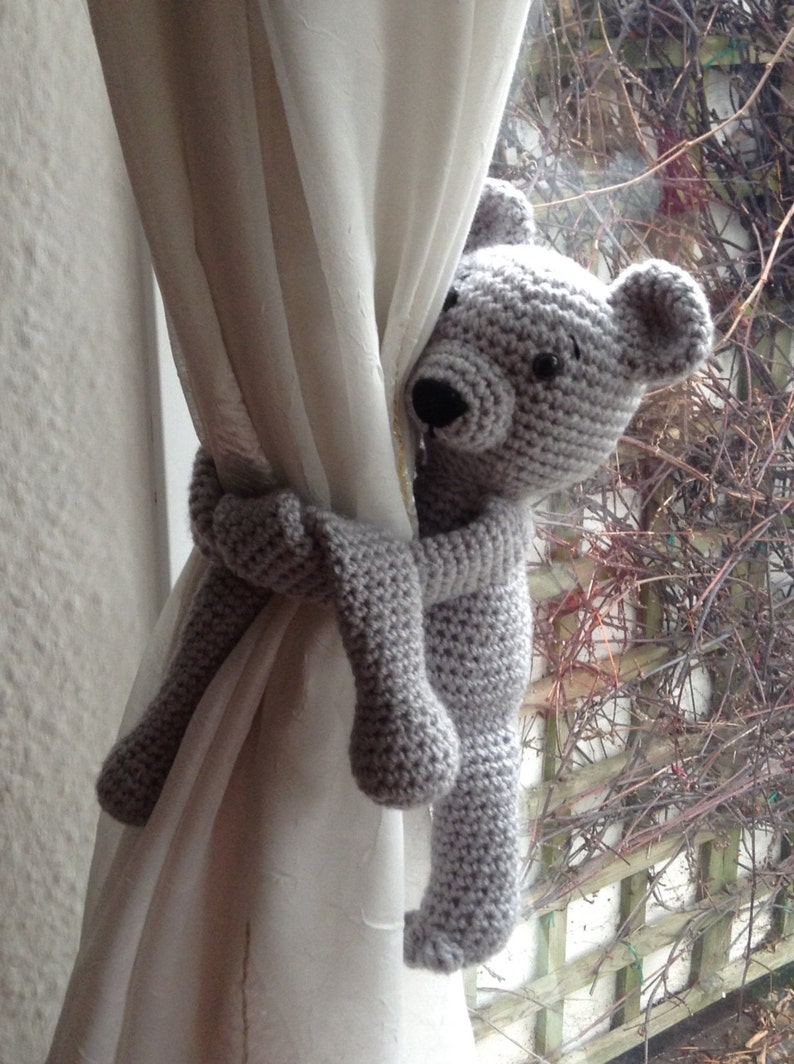 Bear Curtains Tie Back single Animal Tie Backs Amigurumi Etsy