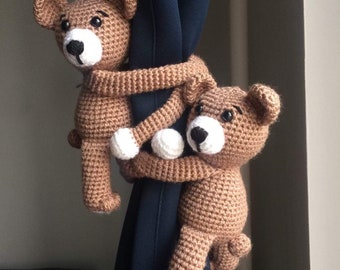 Teddy Bear Curtain Tie Backs, Nursery Decor, Baby Shower Gift