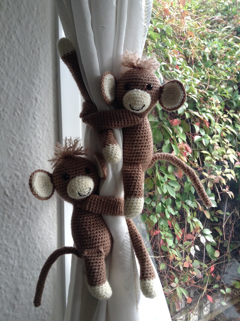 Monkey Curtain Tie Backs Nursery Curtains Holders Nursery Etsy