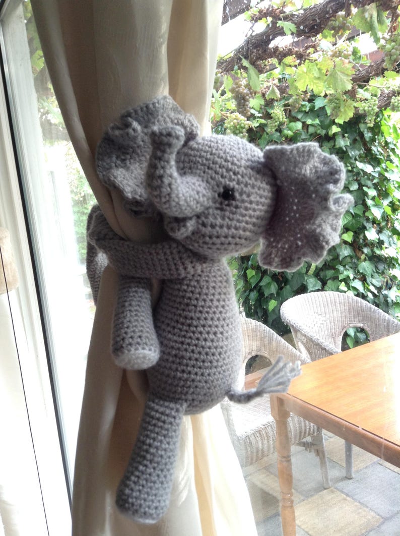 Elephant Curtain Tie Back single Nursery Curtains Tie Etsy