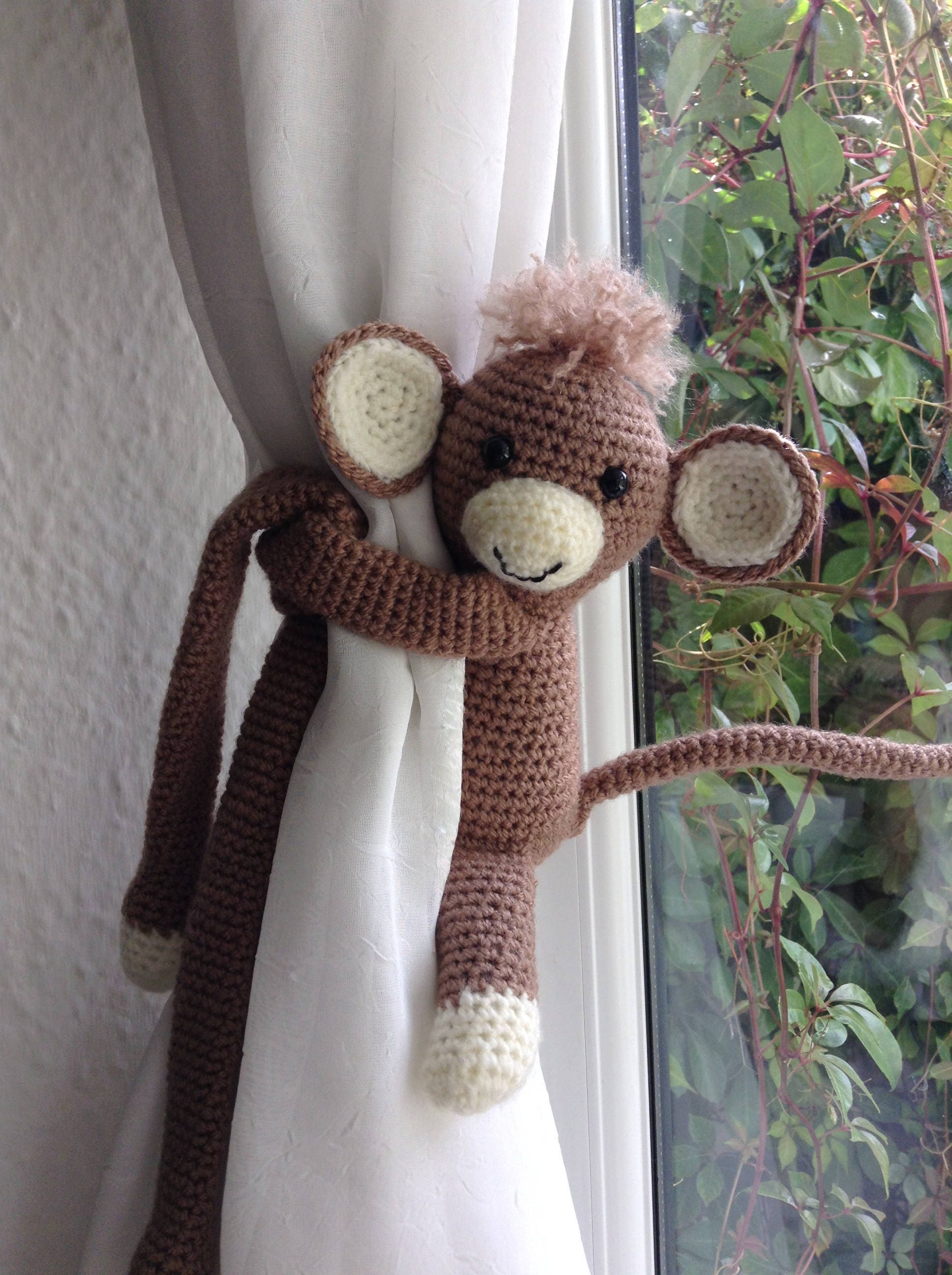 Monkey curtains tie back single curtain tie back animal Etsy