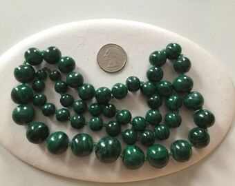 Vintage South African Malachite Necklace (C422)