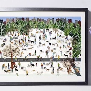 New York Art - Dog Hill, Central Park Art - New York Gift - NYC Art Print - Pat Singer's New York