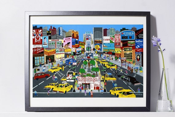 【未開封】Pat Singer タイムズスクエア New York Art - Times Square Art - Home Decor - New York Gift - NYC