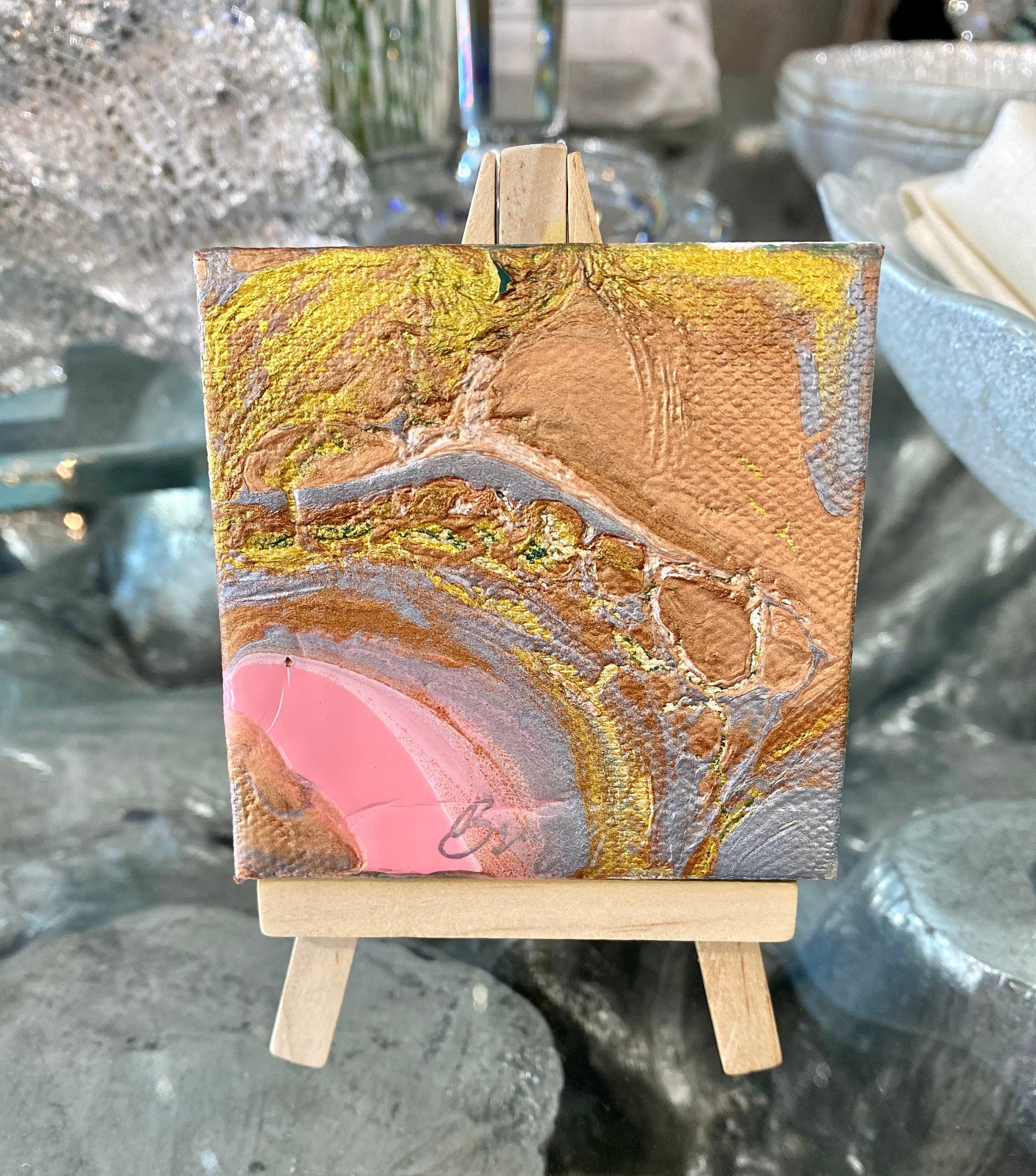 Tiny Art Retinal Scapes Collection Acrylic on Canvas Stand Included Le Petit Paintbrush