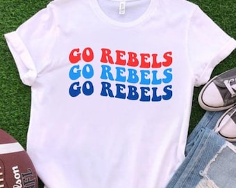 Groovy Go Rebels voetbalshirt, voetbalshirt voor vrouwen, Hotty Totty Tailgate voetbalshirt, shirt rebellen, Ole Miss Mississippi Football