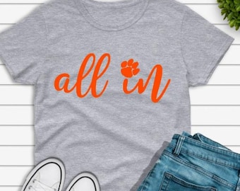 Tiger SC-shirt, all-in-shirt, voetbalshirt, bumperklevend T-shirt, voetbalseizoenshirt, universiteitsvoetbal, tijgervoetbal
