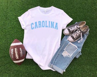 Minimalistisch Carolina-shirt, unisex Carolina-fan, Carolina-t-shirt, N Carolina College Student cadeau, N Carolina Graphic, Carolina North Varsity