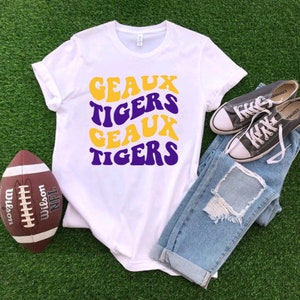 Geaux Tigers LSU Football Shirt Louisiana State University Baton Rouge Louisiana LA College TShirt Tigers Footbal Game Day Shirt Unisex Size